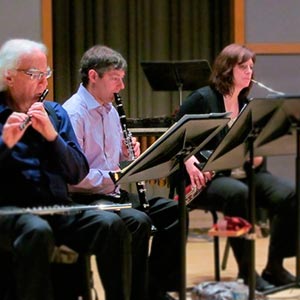 With the NMC Ensemble and Canada's renowned Robert Aitken on flute. Photo: Daniel Foley.