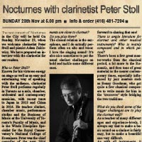 Nocturnes with Clarinetist Peter Stoll